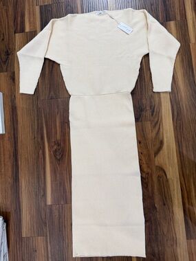 Petal & Pup Cream Ribbed Knit Two-Piece Set